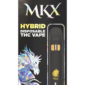 A slim, sleek, and discreet disposable vape pen, with a label showing the product name "DragonFruit OG" and "1G THC" to denote its size and content.